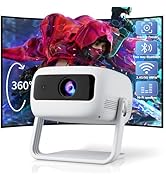 [360°Adjustable Stand] Mini Projector with WiFi and Bluetooth: Electric Focus &amp; Auto Keystone 108...