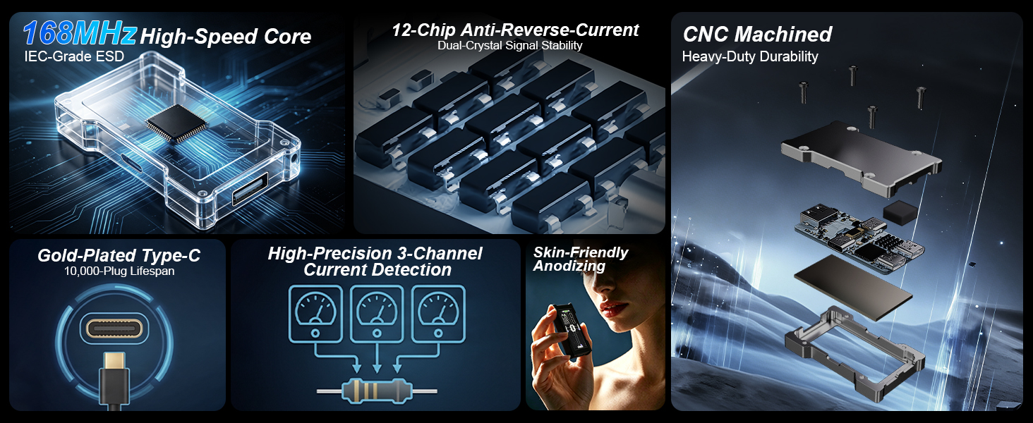 High-Speed Core | IEC-Grade ESD,Anti-Reverse-Current | Dual-Crystal Signal Stability