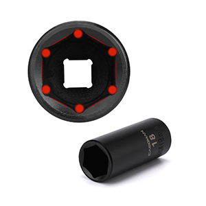 6-point flank drive design grips fastener more tightly on the flat sides