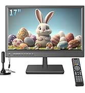 Jexiop 17inch TV,Small Flat Screen TV with ATSC Digital Tuner-HDMI &amp;USB Port in-Dual Power-12 Vol...
