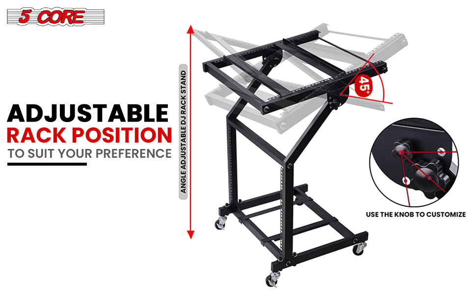 DJ Mixer Stand, Rack Mount Rolling Stage Cart, audio mixer stand, mixer stand music, dj stands