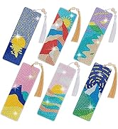 SWATOM 6 Pcs 5D Diamond Painting Bookmarks Sun &amp; Moon Acrylic Diamond Art Bookmark with DIY Paint...