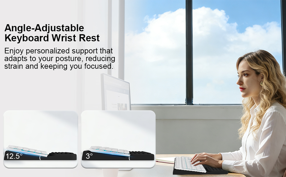 Angle-Adjustable Keyboard Wrist Rest