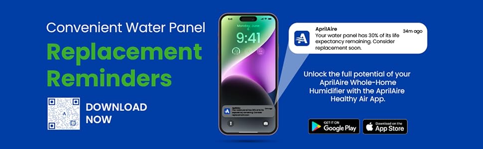 AprilAire Water Panels are Healthy Air App compatible for replacement reminders