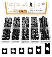 zDwfDc 76PCS Black Metric M6 Barrel Nuts M6 x 10mm/11mm/12mm/13mm/15mm/20mm Cross Dowels Slotted ...
