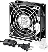 Wderair EC 80mm x 25mm 110V 120V 220V 240V Muffin Fan Dual Ball with AC Wall Plug for Small Elect...