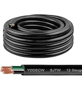 YDDECW 25ft 12/3 12 AWG SJTW 300V Wire (3 Conductor) - 12 Gauge SJTW Cable with UV-Resistant Jack...