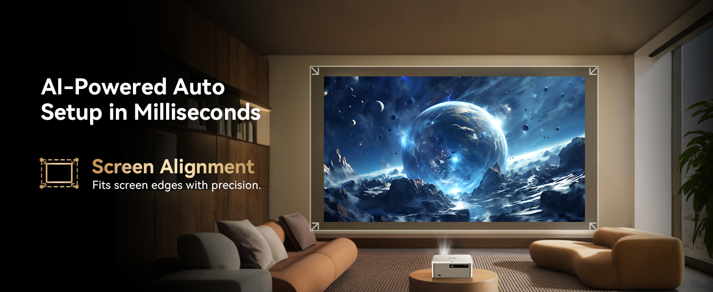 Projector, projector with wifi and bluetooth, 4k projector, movie projector, projector for bedroom