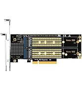 GLOTRENDS PA21 Dual M.2 NVMe to PCIe 4.0 X8 Adapter without PCIe Bifurcation Function, Support 22...