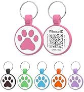WhoseID Personalized Dog Tag, Laser Engraving QR Code, Silicone Dog ID Tag, Pet Online Profile, S...