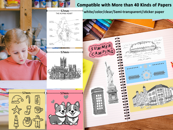 10 Rolls Sticker Paper, Self-Adhesive Thermal HD Photo Paper, Mini Pocket Printer Sticker Paper