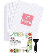 UCEC 25 Pack Clear Transfer Tape for Vinyl, 9.5x12in Easy Transfer Adhesive Sheets in Medium Tack...
