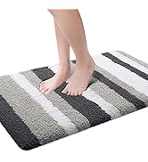 KMAT Luxury Bathroom Rugs Bath Mat,32in x20in, Non-Slip Fluffy Soft Plush Microfiber Shower Carpe...