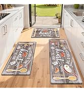 Yamaziot Anti Fatigue Kitchen Rug Set of 3, Non-Slip Waterproof Farmhouse Cushioned Comfort Stand...