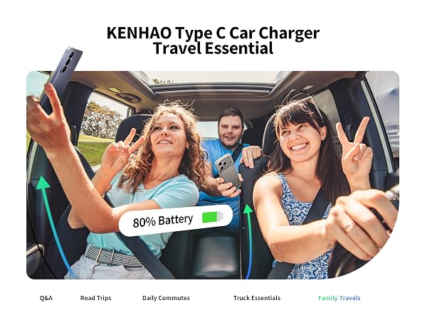 usb c car charger fast charging