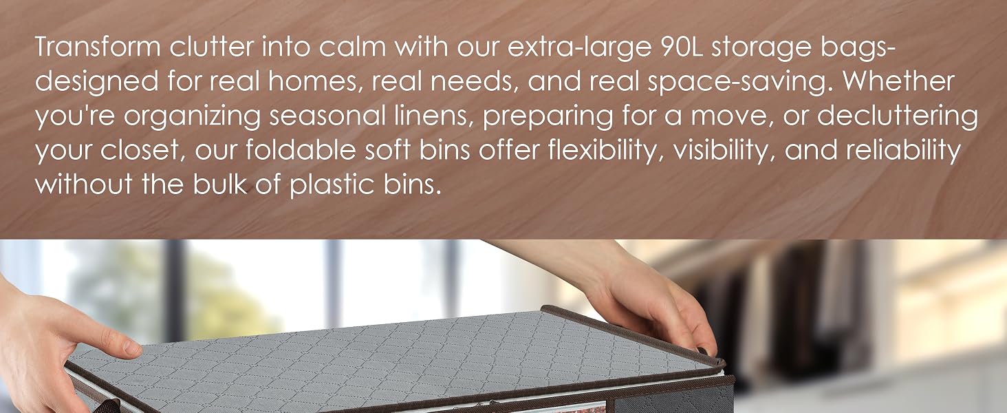 Storage Bags with Zipper for Clothes, Bedding, Blanket, Quilt and Pillow