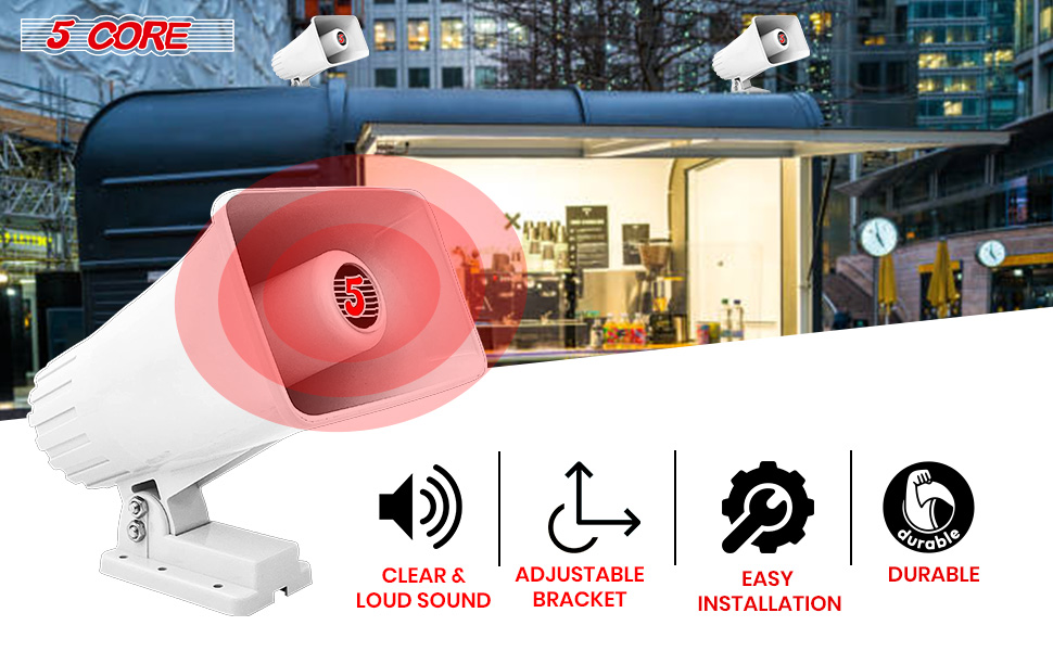 Indoor Outdoor 6 x 4 Inch PA Horn Speaker, Portable PA Speaker, PA Horn Speaker