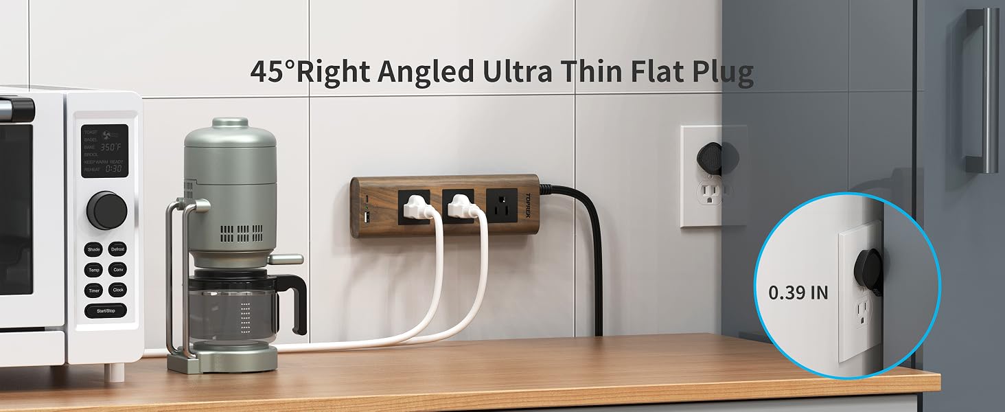 45° Right Angled Ultra Thin Flat Plug