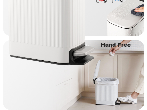 TrashAid small white bathroom trash can