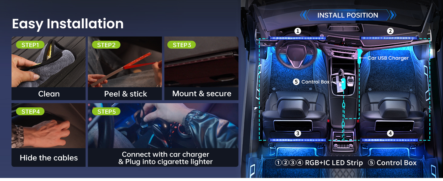 Vehicle light strips