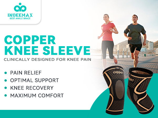 Copper Knee Brace for Women Men Knee Compression Sleeve for Knee Pain copper fit knee sleeve