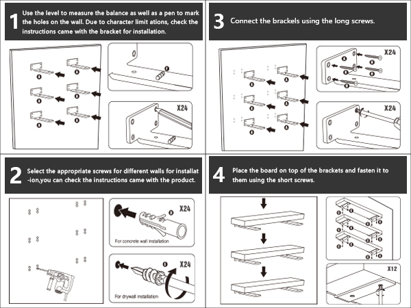 floating shelf bracket 6 pcs