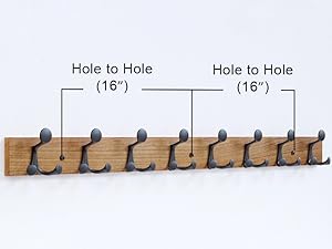 The Overall length of the wall coat hook is 43 inches, and standard 16 inch Mounting Distance