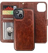 Bocasal Detachable Wallet Case for iPhone 14 RFID Blocking Card Slots Holder Premium PU Leather M...