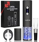 Electric Wine Opener Set, Rechargeable 4-in-1 Wine Corkscrew Luxury Gift Box with Charging Vacuum...