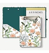 Hongri Mini Clipboard Folio with Refillable Lined Notepad and Interior Storage Pocket for Student...