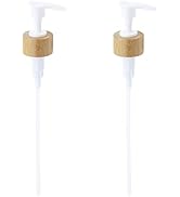 Chinflly 2 PCS Wood Pump Dispenser,2cc Dispensing Pump for Shampoo, Conditioner, Gel, Body Wash, ...