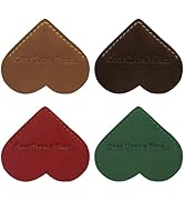 Ringsun Genuine Leather Heart Bookmark, Handmade Stitched Corner Page Bookmarks for Women Men, Co...