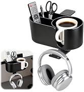 4 in 1 Desk Cup Holder Clamp on Under Desk Headphone Detachable Pen Cup Holder Hanger Caddy Organ...