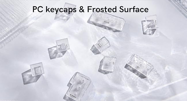 White Clear Translucent keycaps,Shine Throug Key caps,Side Print,Cherry Profile custom Keycaps
