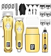 Hair Clippers for Men, Professional Beard Trimmer Mens Shaver Electric Razor Nose Trimmer Kit, Co...