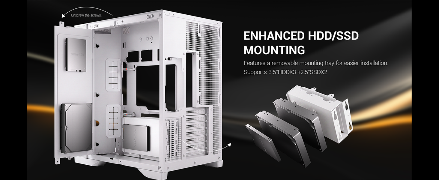 EDGEFLOW ATX PC GAMING CASE WHITE
