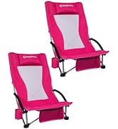 KingCamp Low Beach Chairs, Folding Portable Chair for Adults Lightweight Extra Wide Seat 300lbs H...
