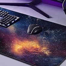 Starry Large Mouse Pad With Stitched Edges