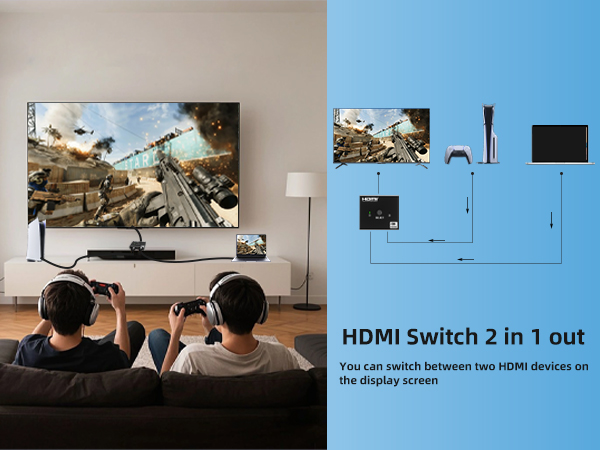 HDMI SWITCH 2 IN 1 OUT