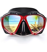 Snorkel Diving Mask Panoramic HD Swim Mask, Anti-Fog Scuba Diving Goggles,Tempered Glass Dive Mas...