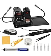Aoyue 9378+ PCB Series Soldering Iron Kit for Electronics 60W - Includes Soldering Mat, Helping H...