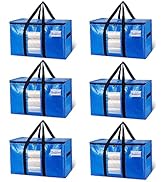 TAILI Extra Large Moving Bags, 6 Pack Heavy Duty Totes For Storage with Visible Window, Wrap Arou...