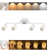 Ajbvp 5Color LED Track Lighting Kit 4 Lights Dimmable 48W Track Light,Zoomable15°/24°/36°/45°/60°...