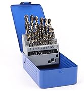 COMOWARE 29-Piece Drill Bit Set, High-Speed Steel Black and Gold Finish with 135 Degree Split Poi...