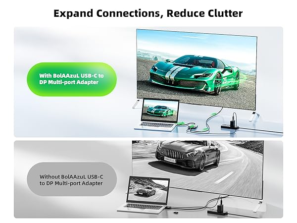 Thunderbolt 4/3 to DP Converter Compatible with iPhone 17 16 15, Galaxy S25 S24, MacBook Pro/Air