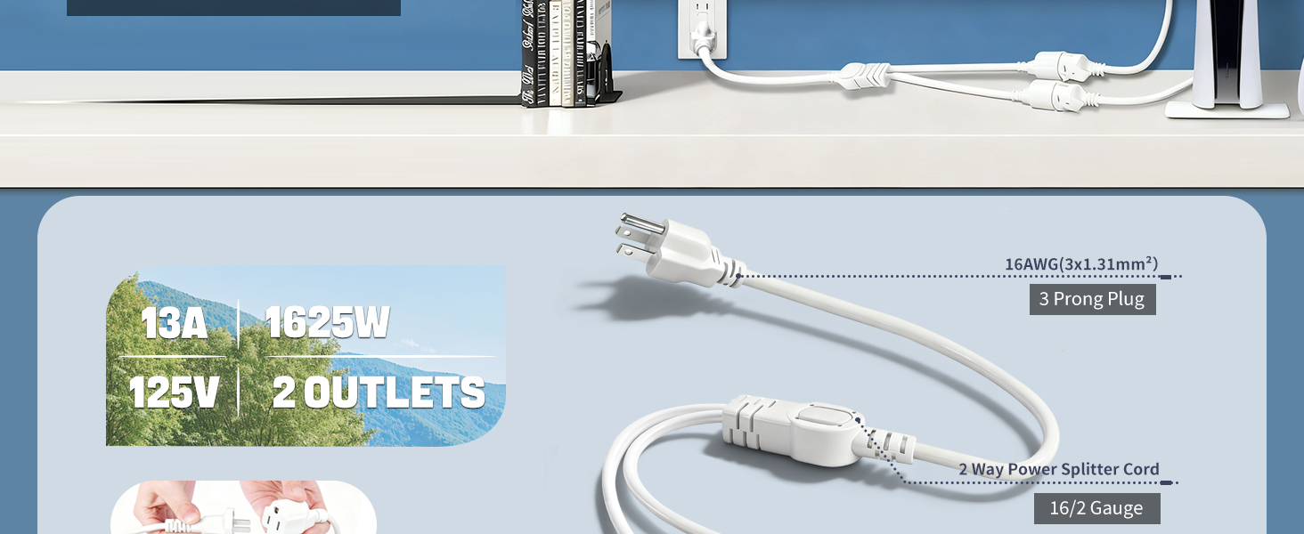 13a 125v 1625w 2 outlets