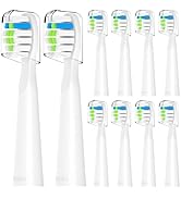 Replacement Toothbrush Heads Compatible with Bitvae D2 Electric Toothbrush, White, 10 Pack