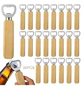 QTLCOHD 36 Pcs Stainless Steel Bottle Opener 5.5 Inch Bottle Openers with Wood Handle Beer Bottle...