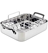 KitchenAid 5-Ply Clad Roasting Pan/Roaster with Removable Rack, 15 Inch x 11.5 Inch, Polished Sta...