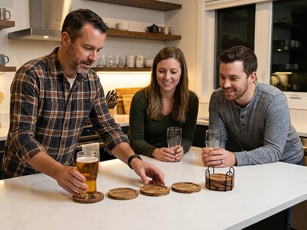 coasters with holder; coasters for desk; house gifts for home; wedding coasters